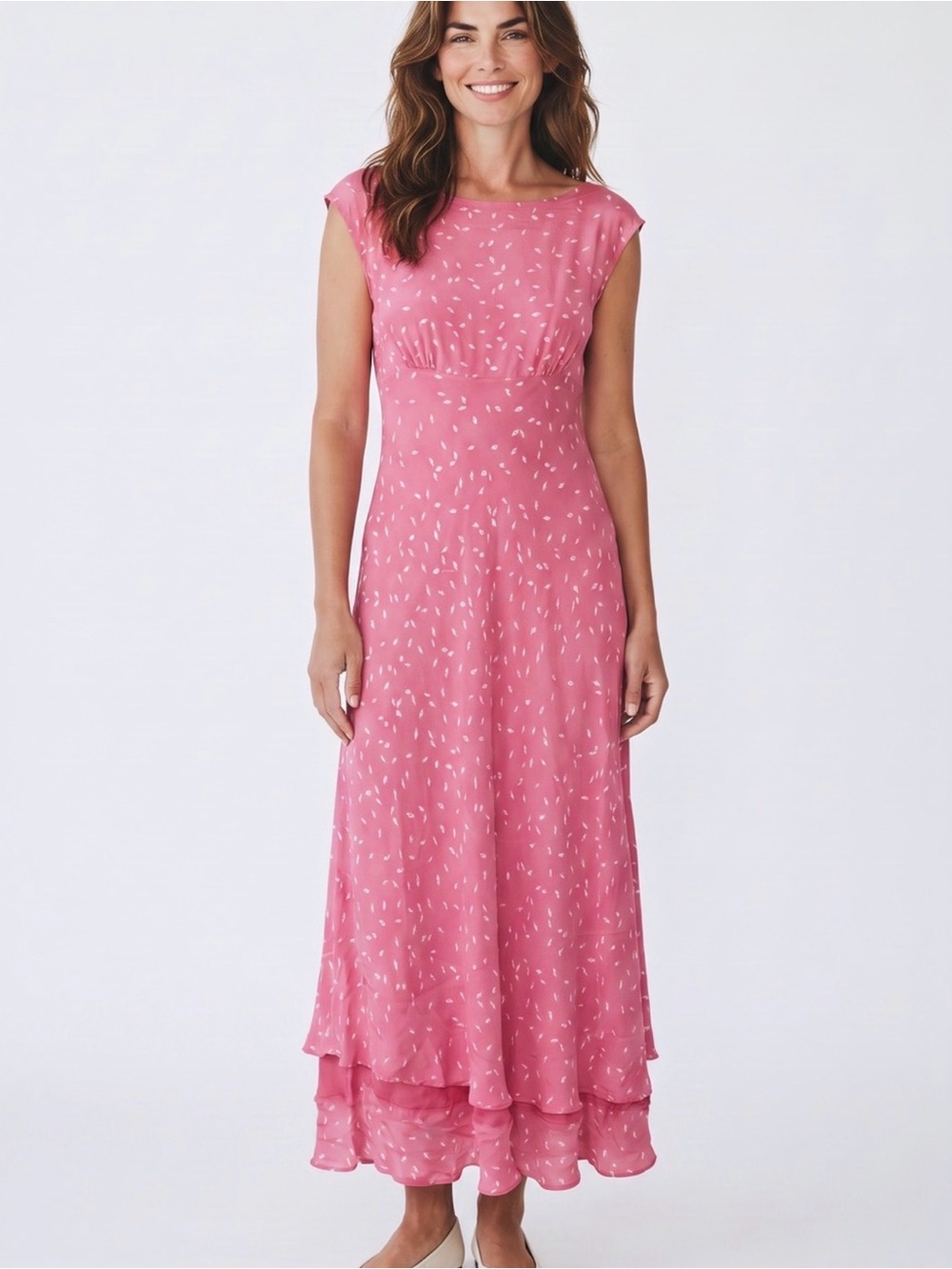 Vintage 90s 100% Silk Cottagecore, fairycore Maxi Dress- Size 6